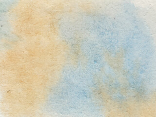 Light sky red shades and blue watercolor paper textured illustration for grunge design, vintage card, retro templates. Smooth pastel colors wet effect hand drawn canvas aquarelle background.