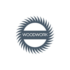 sawmill icon, woodwork logo design. Stock vector illustration isolated on white background