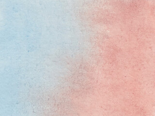 Light sky red shades and blue watercolor paper textured illustration for grunge design, vintage card, retro templates. Smooth pastel colors wet effect hand drawn canvas aquarelle background.