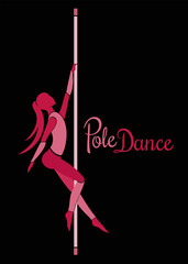 Pole dancer silhouette	