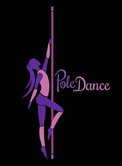 Pole dancer silhouette