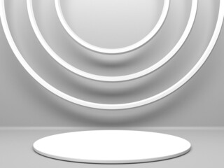 Abstract scene podium mockup. Award ceremony concept