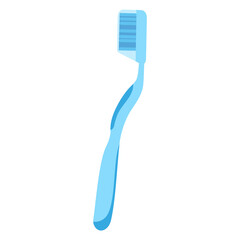 Vector cartoon manual toothbrush with protective cap.