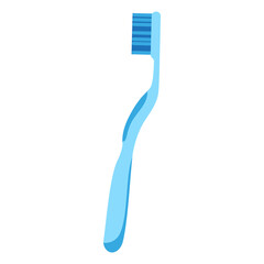 Vector cartoon blue manual toothbrush.