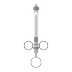 Vector cartoon dental metal syring for anesthesia or medicine.