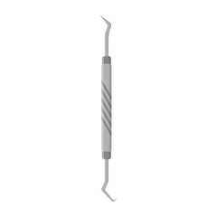 Vector cartoon dental therapy scaler and probe instrument.