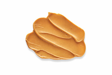Peanut butter texture. Spread swirl. Organic keto food. Healthy creamy paste. Smooth closeup brown...