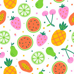 Seamless pattern with fruits