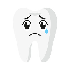 Vector cartoon cute illness characters of tooth.