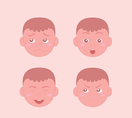 Different emotions of boyDifferent emotions of boy