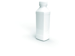 White Empty Blank Three Dimensional Plastic Bottle