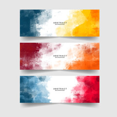 Set of colorful watercolor background for banner or card.	