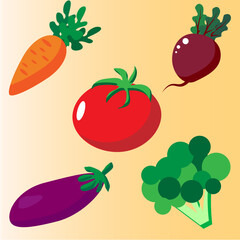 set of vegetables