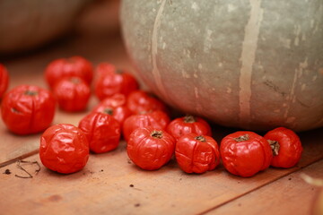 Dried tomatoes, autumn vegetables, harvest, autumn vegetables - 466974340