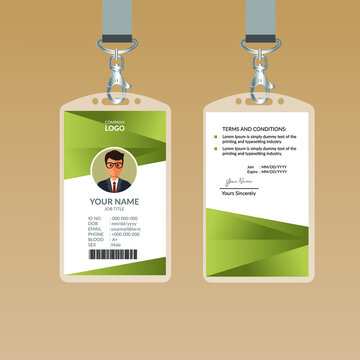 Olive Elegant ID Card Design Template