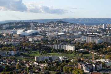 Vue sur Marseille depuis le Mont Rouvière