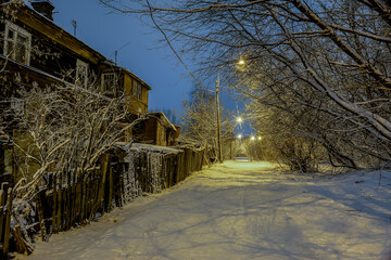 Night landscape in a new area.