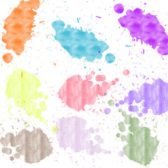 splash watercolor pattern background on white background.  grunge illustration abstract brush color.
