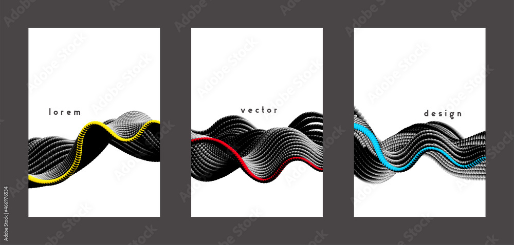 Aufkleber Vector abstract flowing wave lines background. Design element for presentation. website template