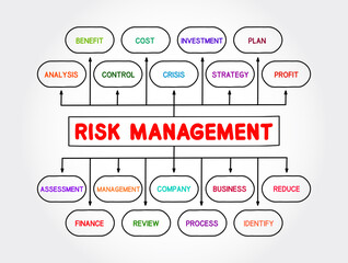 Risk management mind map process, business concept for presentations and reports