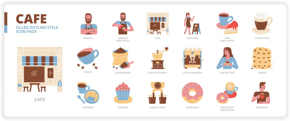 Cafe icon set