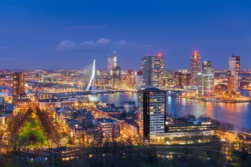 Deurstickers Rotterdam Rotterdam, Nederland Skyline