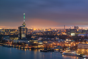Fototapeta na wymiar Rotterdam, Netherands Cityscape on the River