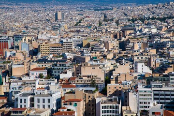 Obraz premium Panorama view over the city of athens