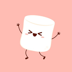 Marshmallow cartoon. marshmallow character design. Marshmallow vector.