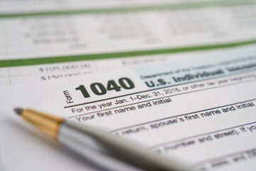 Tax Return form 1040 form, U.S. Individual Income.
