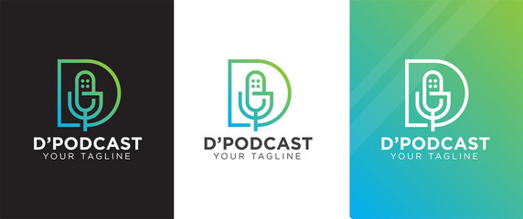 Letter D podcast logo design
