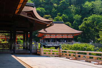 Naklejka premium 京都市 清水寺 清水の舞台と奥之院