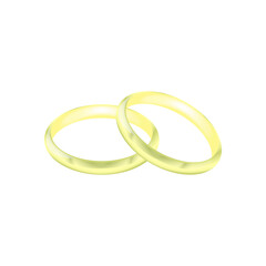 Wedding gold rings, vector graphics