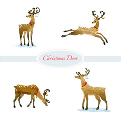 Obraz premium christmas card with deers