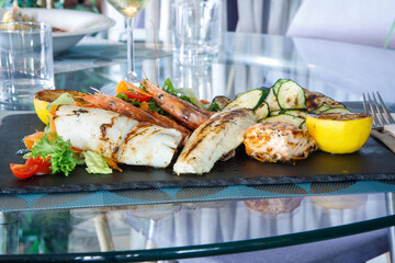 grilled cuttlefish and prawns