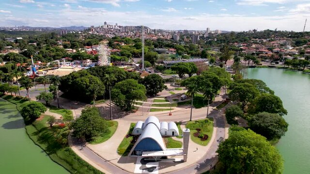 Pampulha lake and Sao Francisco de Assis church, Belo Horizonte, Brazil.Pampulha lake and Sao Francisco de Assis church, Belo Horizonte, Brazil.Pampulha lake and Sao Francisco de Assis church.
