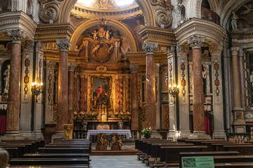 Interior View of Cappella della Sacra Sindone, Piedmont, Turin, Italy
