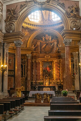 Interior View of Cappella della Sacra Sindone, Piedmont, Turin, Italy - obrazy, fototapety, plakaty