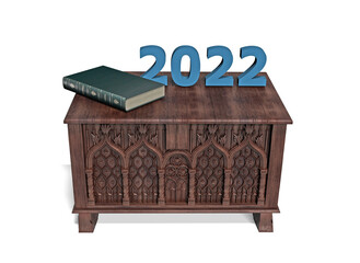Desk, Book and year 2022