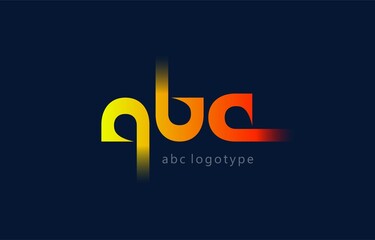Logo ABC gradient yellow red color. Logotype company template vector