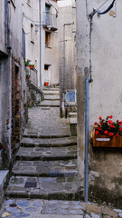view of the village of Castelsaraceno, Basilicata, Italy
