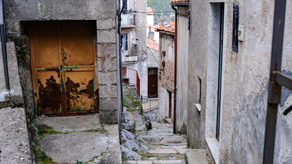 view of the village of Castelsaraceno, Basilicata, Italy