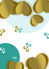 Valentine's hearts. Paper flying elements on a white background. Vector love symbols in the shape of a heart for Happy Women's, Mother's Day, Valentine's Day, greeting card