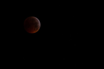 beautiful red full moon eclipse January 2019