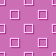 Abstract neon seamless pattern from square. Pink glowing geometric figures background.