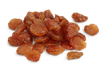 brown raisin isolated on white background with clipping path and full depth of field