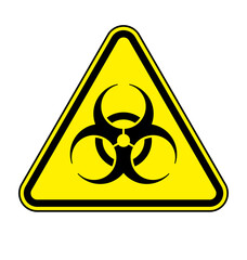 classic biohazard warning symbol yellow triangle