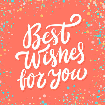 Best wishes for you. Vector handwritten greeting card. 