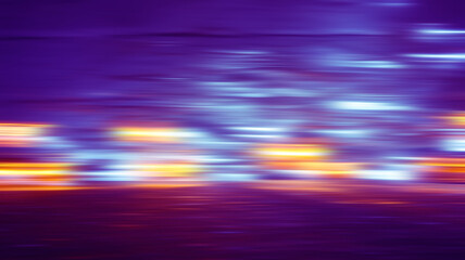 Bright abstract blurred background with bokeh. Blurred lights, neon glowing lines on a dark background.