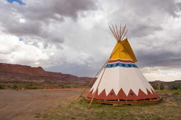 tipi, American Indian tents in Capitol Reef National Park in United States of America